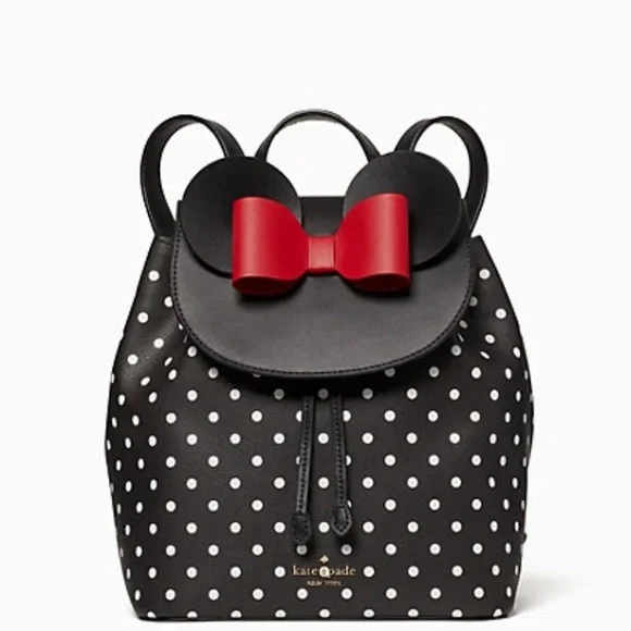 🎁 BEAUTIFUL GIFT KATE SPADE MINNIE MOUSE DOT BLACK BACKPACK NEW AUTHENTIC - Picture 4 of 4